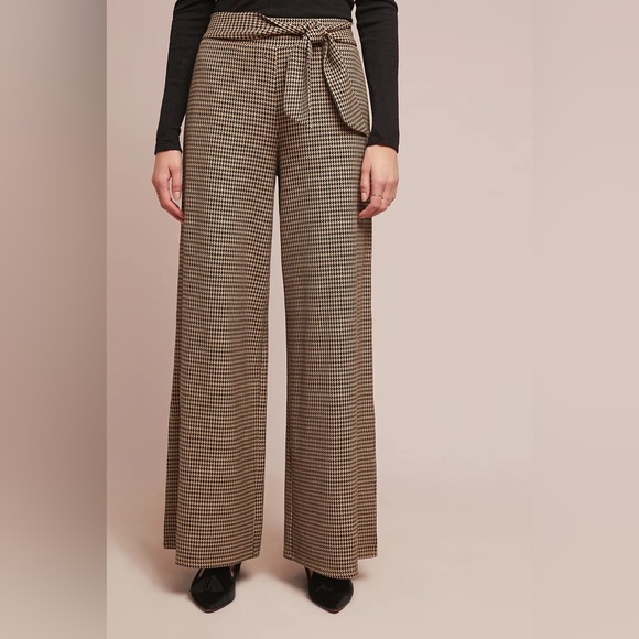 Anthropologie Cartonnier Houndstooth Wide Leg Pants - Picture 3 of 15
